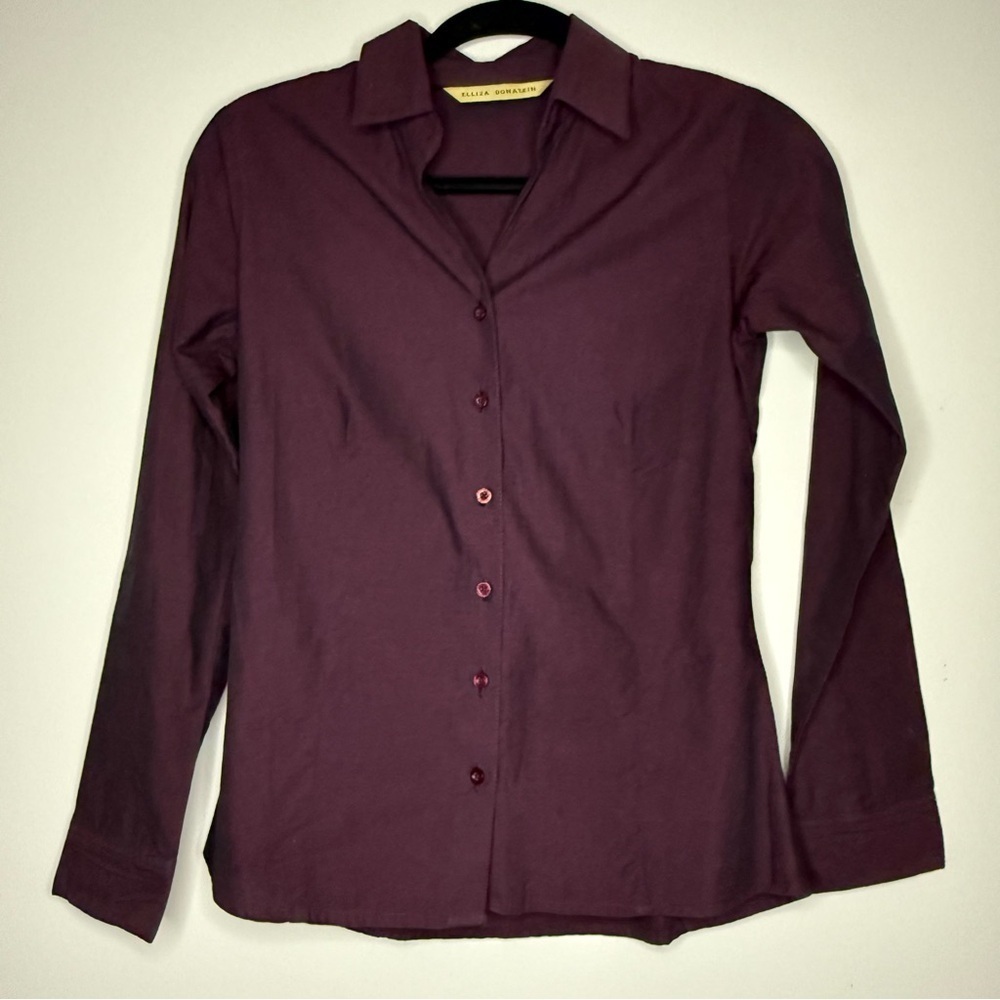 ELLIZA DONATEIN Purple Structured Office Careerwear Buttondown Shirt